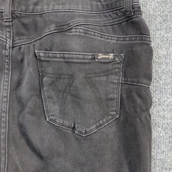 Seven7 Women's Booty Shaper Straight Leg Jeans Black 16 5-Pocket Dark Wash - Picture 7 of 16